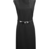 Etuikleid in schwarz mit Taillengürtel